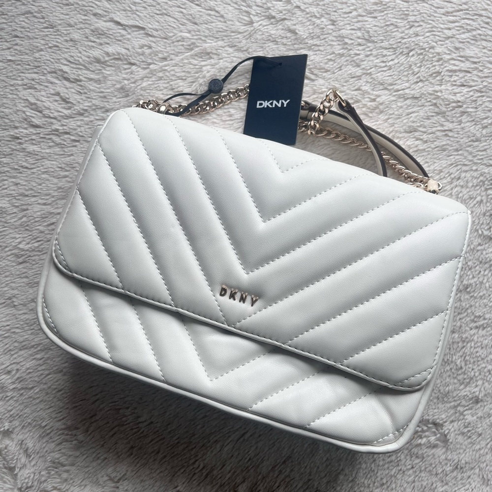 DKNY Cream Quilted Crossbody Bag